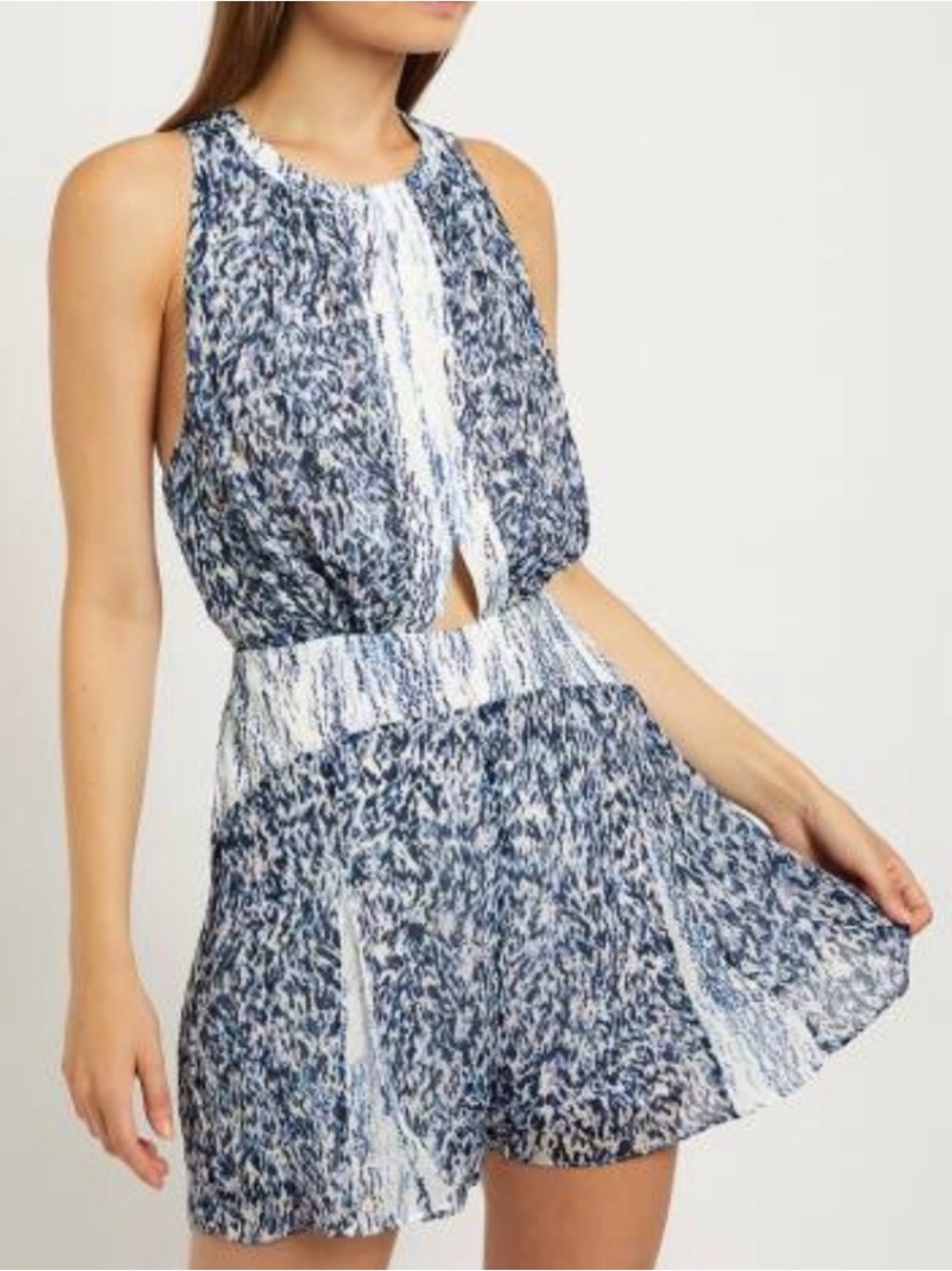 Reiss Blue and White Printed Romper